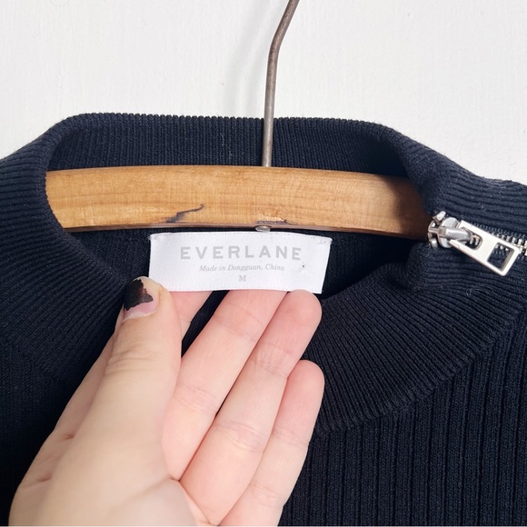 Everlane • The Breton Ribbed Cotton Sweater Dress pullover striped black white - Picture 4 of 9